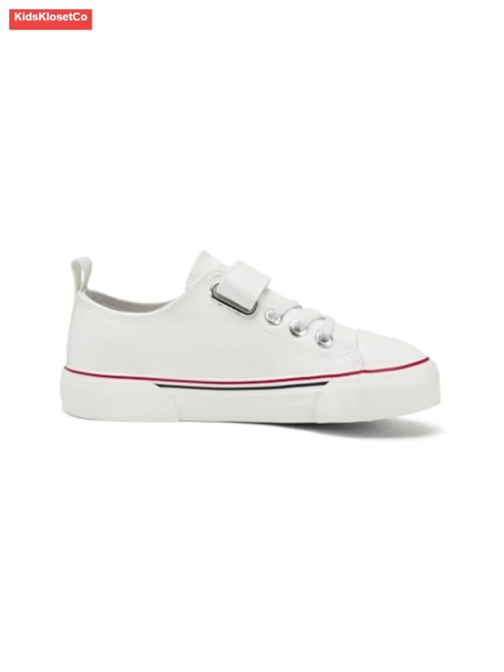 Toddler Boys Girls Low Top Canvas Sneakers Adjustable Hook Loop Strap